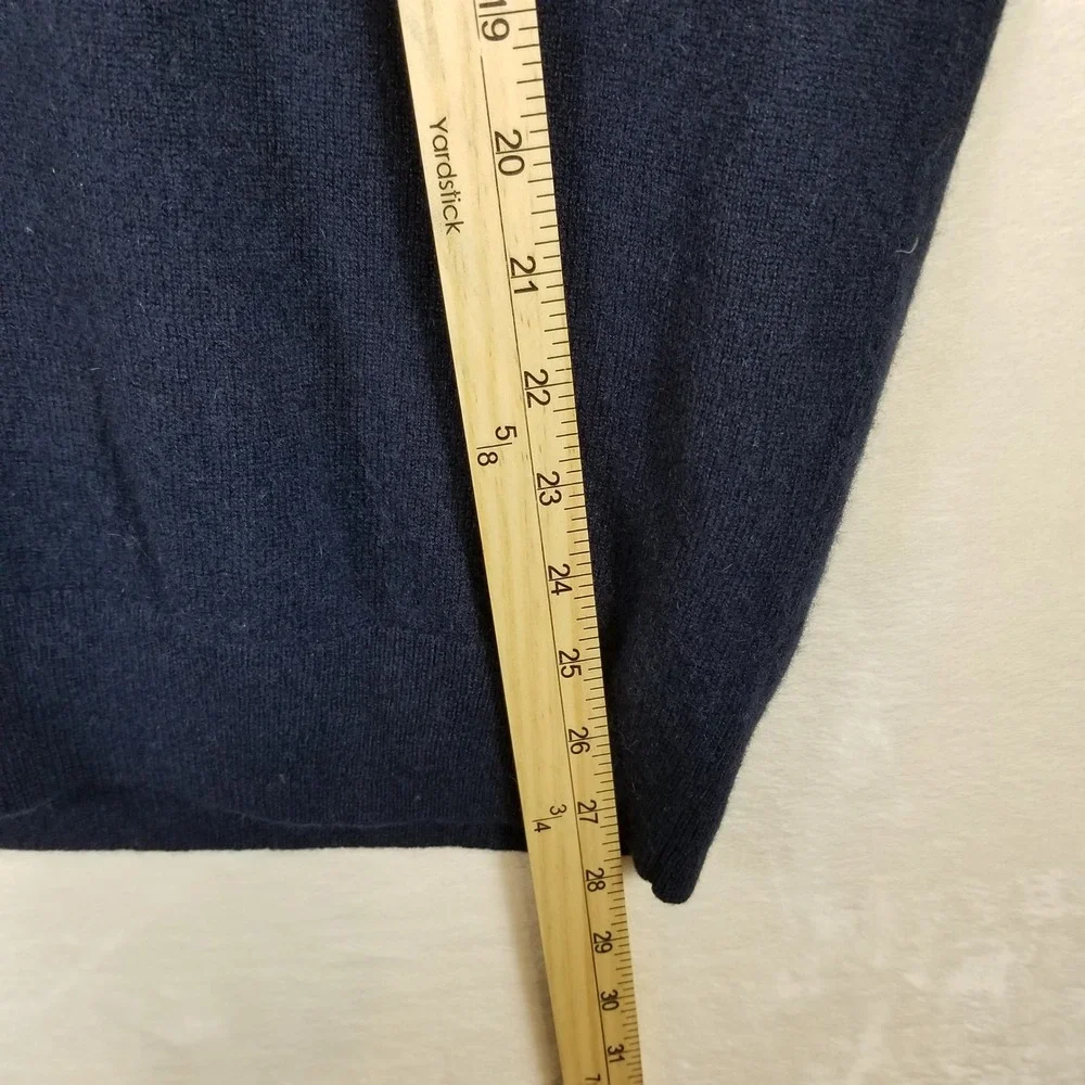 J.Crew Mens Navy Blue 100% Cashmere V-Neck‎ Sweater Size Large L Long Sleeve